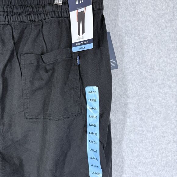 GAP Pull On Pant Pants Womens Large True Black Drawstring Elastic Slash Pockets - Picture 5 of 11